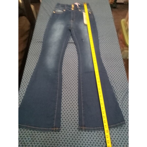 FLARE JEANS STRETCH DENIM SIZE 13 BLUE, WAIST 29 IN, 13-2 CTP1206 SZ13, PUSH UP - Picture 7 of 10